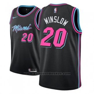 Maglia Miami Heat Justise Winslow #20 Citta 2018-19 Nero