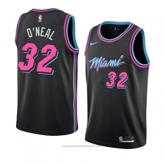 Maglia Miami Heat Shaquille O'neal #32 Citta 2018-19 Nero