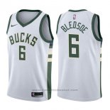 Maglia Milwaukee Bucks Eric Bledsoe #6 Association 2017-18 Bianco