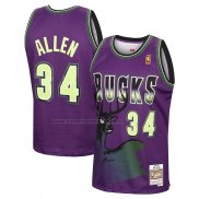 Maglia Milwaukee Bucks Ray Allen NO 34 Mitchell & Ness 1996-97 Viola