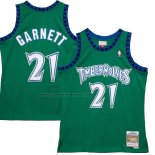 Maglia Minnesota Timberwolves Kevin Garnett #21 Hardwood Classics Throwback 1997-98 Verde