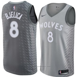 Maglia Minnesota Timberwolves Nemanja Bjelica #8 Citta 2018 Grigio