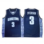 Maglia NCAA Georgetown Hoyas Allen Iverson #3 Blu