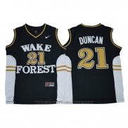 Maglia NCAA Wake Forest Demon Deacons Tim Duncan #21 Blu