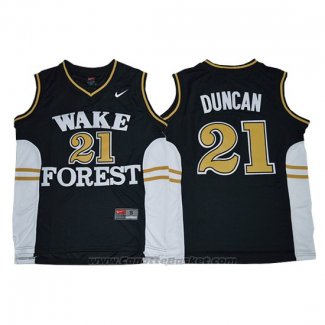 Maglia NCAA Wake Forest Demon Deacons Tim Duncan #21 Blu