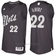 Maglia Natale 2016 Brooklyn Nets Caris Levert #22 Nero