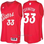 Maglia Natale 2016 Philadelphia 76ers Robert Covington #33 Rosso