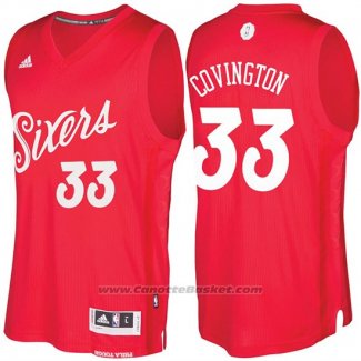 Maglia Natale 2016 Philadelphia 76ers Robert Covington #33 Rosso