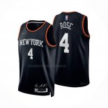 Maglia New York Knicks Derrick Rose NO 4 Select Series Nero