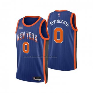 Maglia New York Knicks Donte Divincenzo #0 Citta 2023-24 Blu