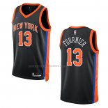 Maglia New York Knicks Evan Fournier #13 Citta 2022-23 Nero