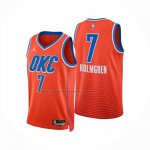 Maglia Oklahoma City Thunder Chet Holmgren No 7 Statement 2024-25 Arancione