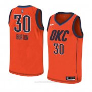 Maglia Oklahoma City Thunder Deonte Burton #30 Earned 2018-19 Arancione