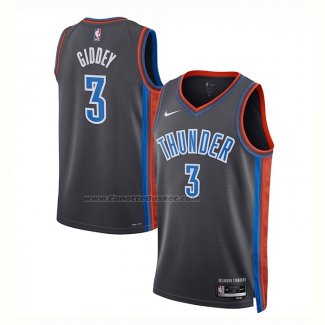 Maglia Oklahoma City Thunder Josh Giddey #3 Citta 2022-23 Grigio