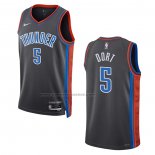 Maglia Oklahoma City Thunder Luguentz Dort #5 Citta 2022-23 Grigio