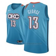 Maglia Oklahoma City Thunder Paul George #13 Citta 2018-19 Blu