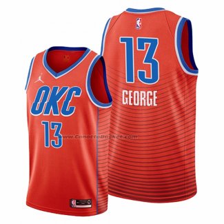 Maglia Oklahoma City Thunder Paul George NO 13 Statement 2021 Arancione