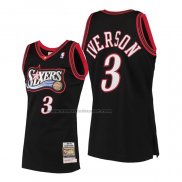 Maglia Philadelphia 76ers Allen Iverson NO 3 Mitchell & Ness 1997-98 Nero