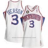 Maglia Philadelphia 76ers Allen Iverson #3 Retro 10th Bianco