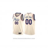 Maglia Philadelphia 76ers Personalizzate Citta 2018 Crema