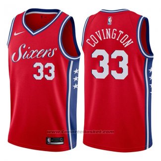 Maglia Philadelphia 76ers Robert Covington #33 Statement 2017-18 Rosso