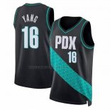 Maglia Portland Trail Blazers Hansen Yang No 16 Citta 2025-26 Nero