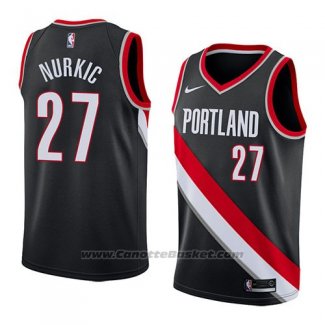 Maglia Portland Trail Blazers Jusuf Nurkic #27 Icon 2018 Nero