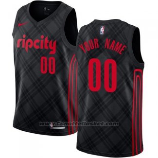 Maglia Portland Trail Blazers Nike Personalizzate 2017-18 Nero