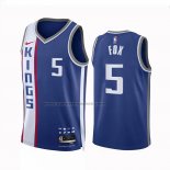 Maglia Sacramento Kings De'aaron Fox #5 Citta 2023 24 Blu