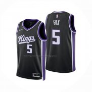 Maglia Sacramento Kings Deaaron Fox No 5 Icon 2024-25 Nero