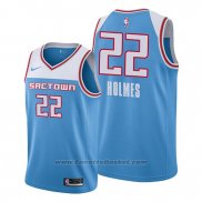 Maglia Sacramento Kings Richaun Holmes #22 Citta Blu