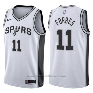 Maglia San Antonio Spurs Bryn Forbes #11 Swingman Association 2017-18 Bianco