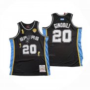 Maglia San Antonio Spurs Manu Ginobili No 20 Mitchell & Ness 2002-18 Nero