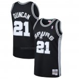 Maglia San Antonio Spurs Tim Duncan NO 21 Mitchell & Ness 1998-99 Nero2