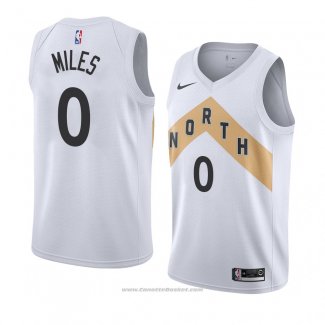 Maglia Toronto Raptors C.j. Miles #0 Citta 2018 Bianco