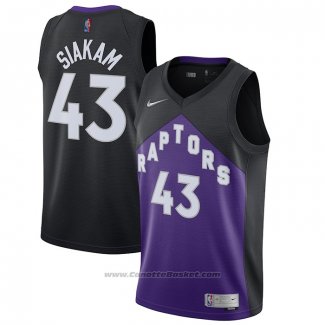 Maglia Toronto Raptors Pascal Siakam #43 Earned 2020-21 Nero Viola