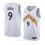 Maglia Toronto Raptors Serge Ibaka #9 Citta 2018 Bianco