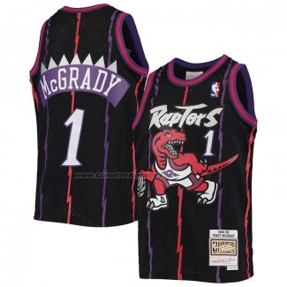 Maglia Toronto Raptors Tracy Mcgrady NO 1 Mitchell & Ness 1998-99 Nero