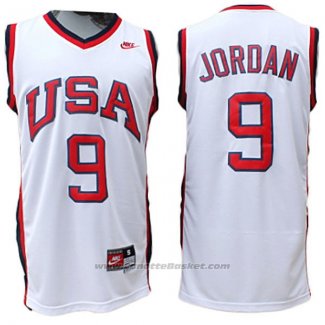 Maglia USA 1984 Michael Jordan #9 Bianco