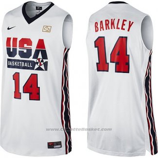 Maglia USA 1992 Charles Barkley #14 Bianco