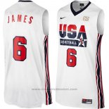 Maglia USA 1992 Lebron James #6 Bianco