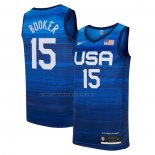 Maglia USA 2021 Devin Booker NO 15 Blu