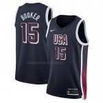 Maglia USA 2024 Devin Booker #15 Blu