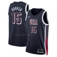 Maglia USA 2024 Devin Booker #15 Blu