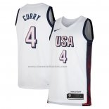 Maglia USA 2024 Stephen Curry #4 Bianco