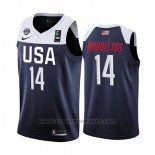 Maglia Usa Khris Middleton #14 2019 FIBA Basketball World Cup Blu