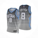 Maglia Utah Jazz Isaiah Collier No 8 Citta 2025-26 Grigio
