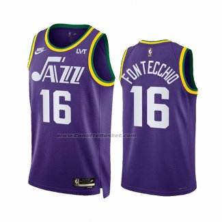 Maglia Utah Jazz Simone Fontecchio #16 Classic 2023-24 Viola