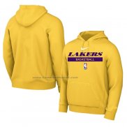 Felpa con Cappuccio Los Angeles Lakers Practice Performance 2022-23 Giallo