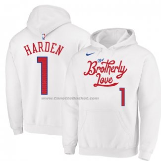 Felpa con Cappuccio Philadelphia 76ers James Harden Citta 2022-23 Bianco